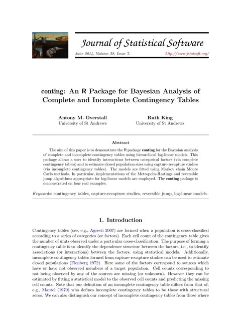 incomplete contingency table test of independence r package|conting: An R Package for Bayesian Analysis of Complete .